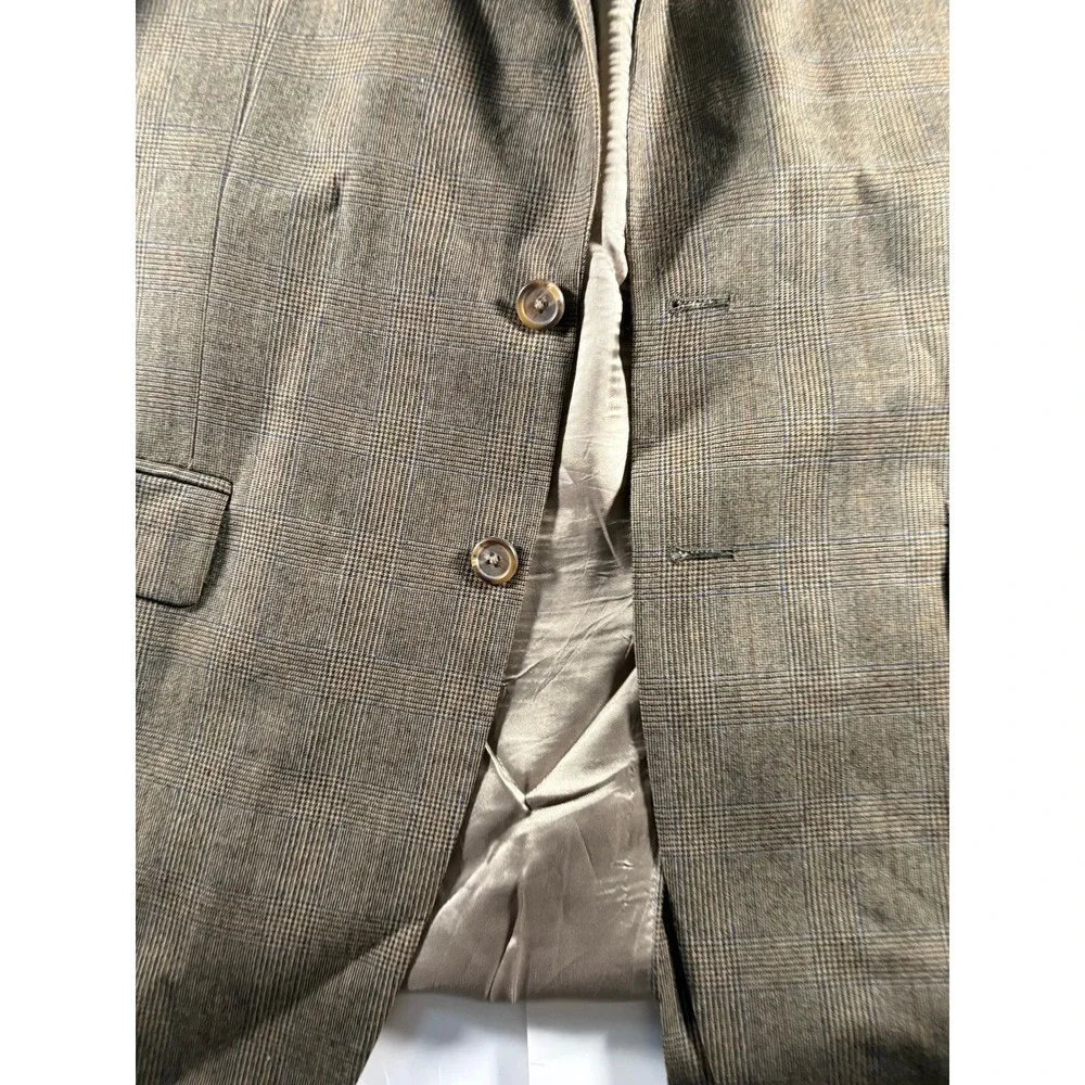 Lauren Ralph Lauren Men's‎ Blazer 44T  Brown Plaid Check Sport Coat Jacket